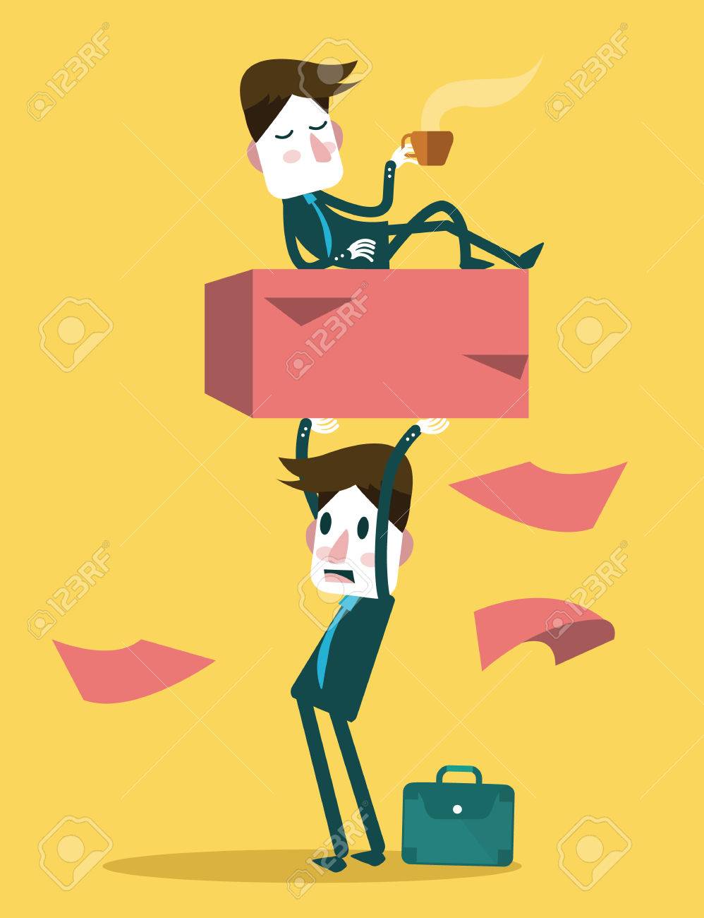 Businessman Work Hard Alone Exploit Partner Concept Vector Illustration  Royalty Free SVG, Cliparts, Vectors, and Stock Illustration. Image 30916440., image size:998x1300