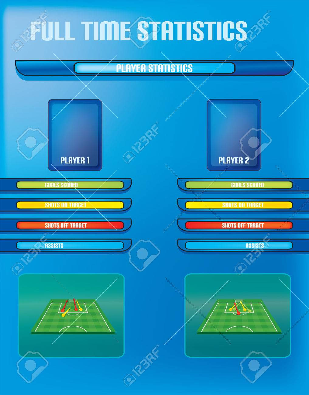 サッカー サッカー情報グラフィック プレーヤー統計グラフ ベクトルのイラスト素材 ベクタ Image