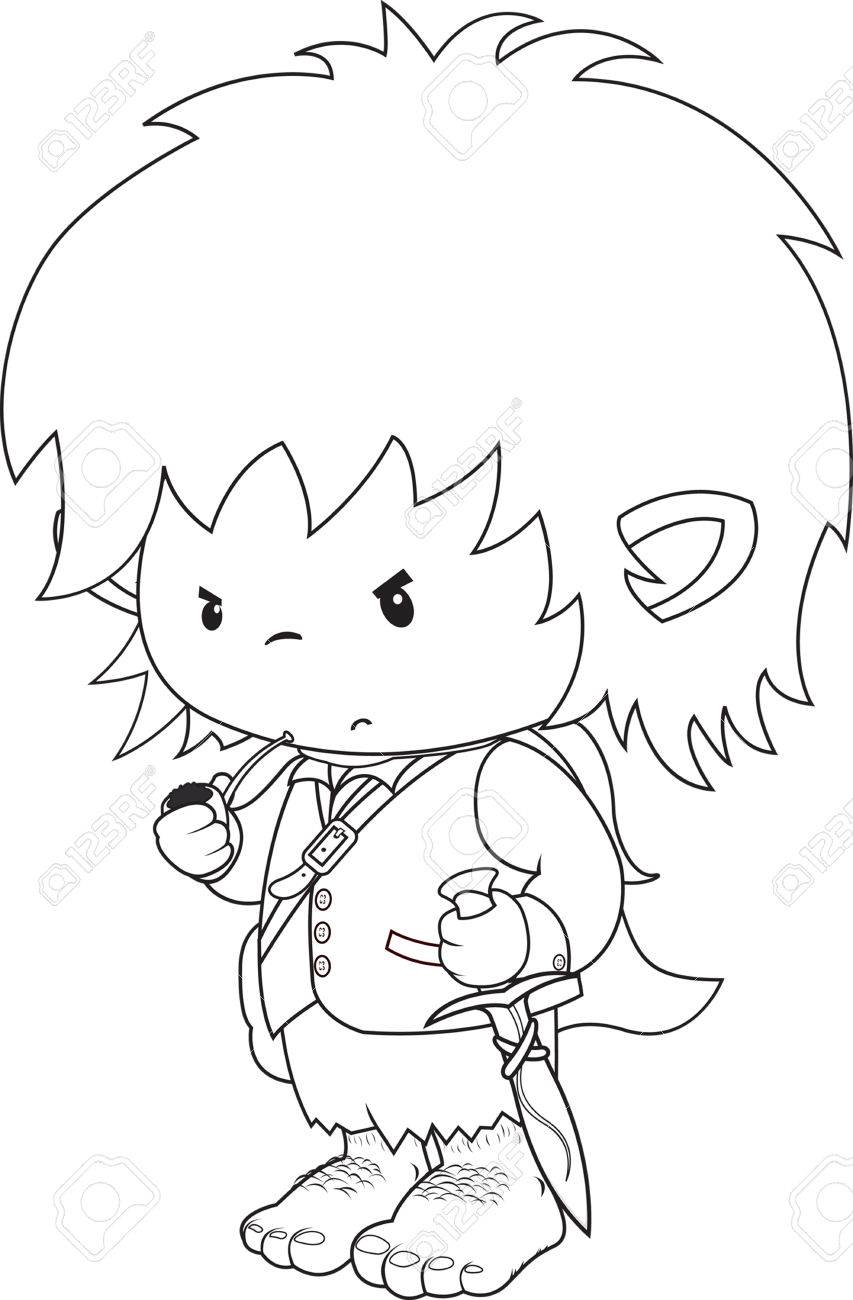 Hobbit Personnage Imaginaire Livre De Coloriage Illustration Clip hobbit personnage imaginaire livre de coloriage illustration Banque d images