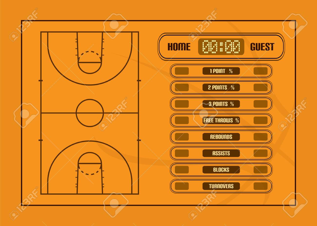Partido De Baloncesto Ilustración Report Basketball Estadísticas Judiciales Y De Juego De Vectores Ilustraciones Vectoriales Clip Art Vectorizado Libre De Derechos Image 46407580