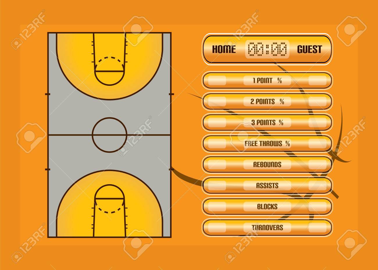 Partido De Baloncesto Ilustración Report Basketball Estadísticas Judiciales Y De Juego De Vectores Ilustraciones Vectoriales Clip Art Vectorizado Libre De Derechos Image 46407668