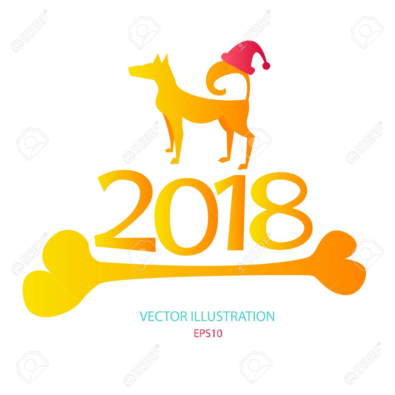 黄色い犬 18 記号です のイラスト素材 ベクタ Image