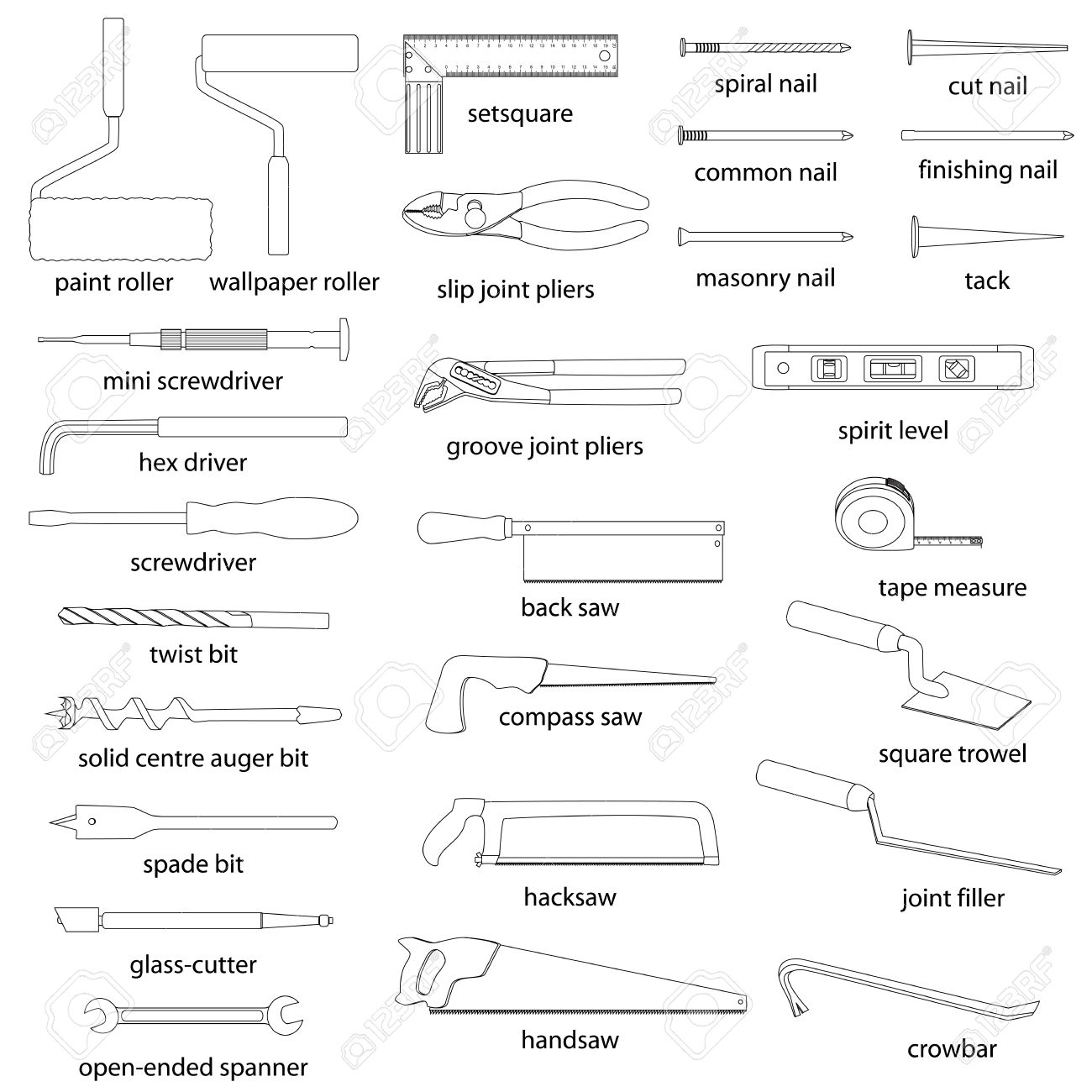 nail tools names