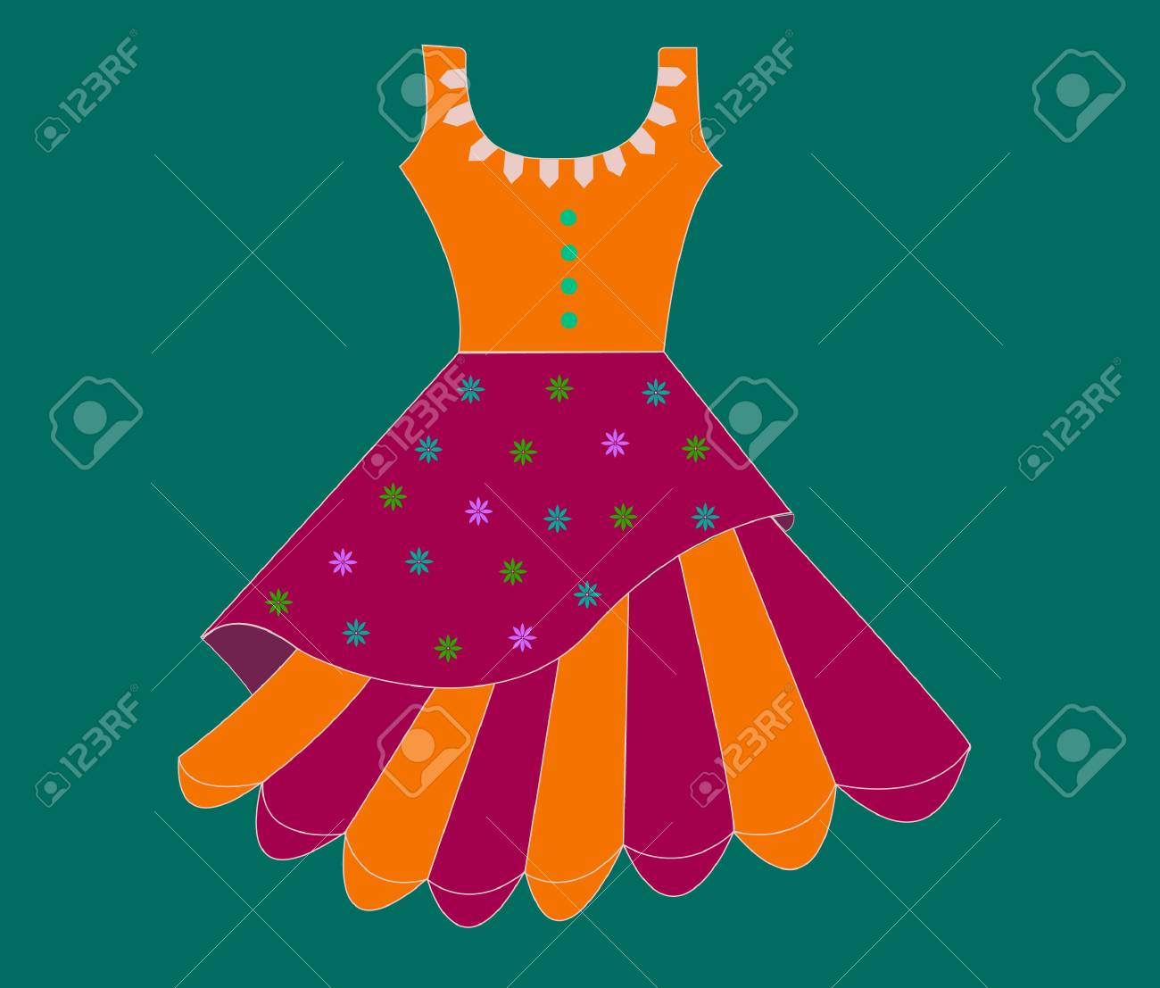 little girl in frock