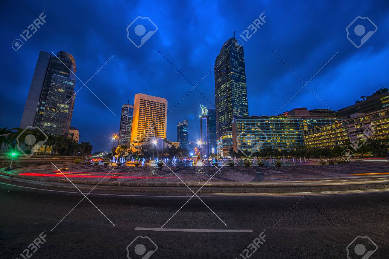 Jakarta capital of Indonesia at dusk - 54632001 Jakarta capital of Indonesia at dusk - 54632001