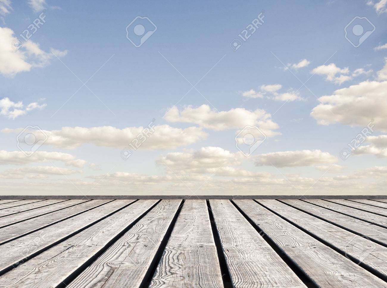 wooden bridge leading to sky horizon background stock photo picture horizon background