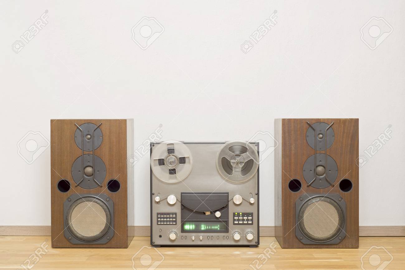 vintage wooden speakers