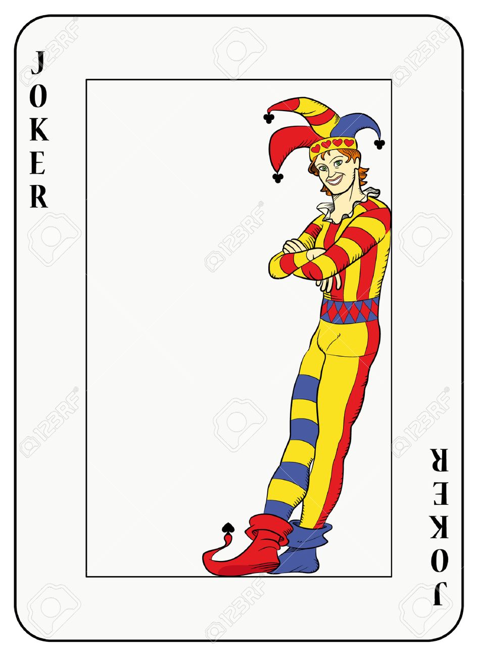 joker leaning against playing card frame cards picture frame