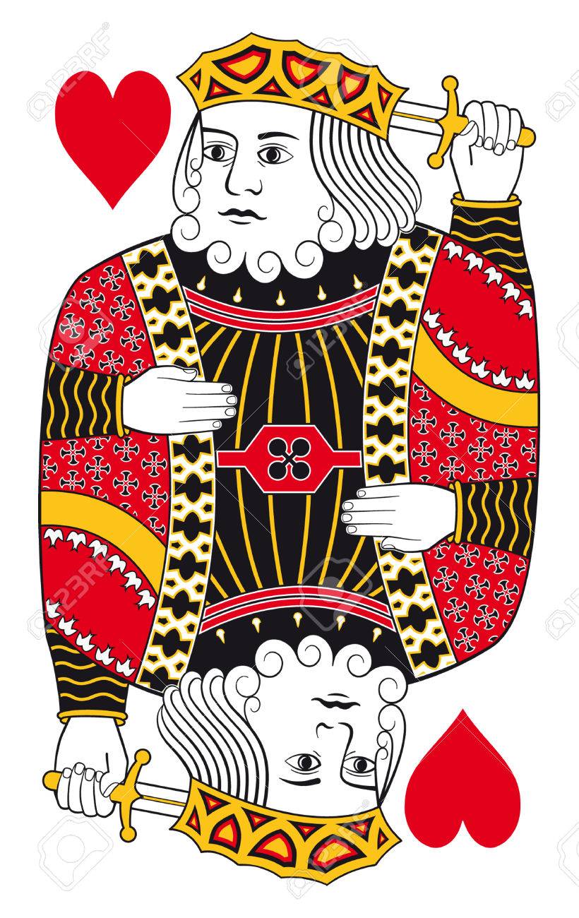 トランプのカードの背景なしハートのキング のイラスト素材 ベクタ Image