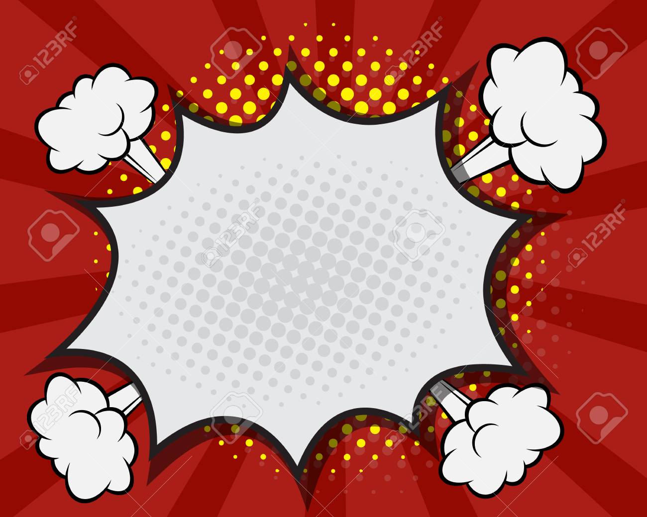 漫画吹き出し ポップアート漫画赤背景ベクトル イラストのイラスト素材 ベクタ Image