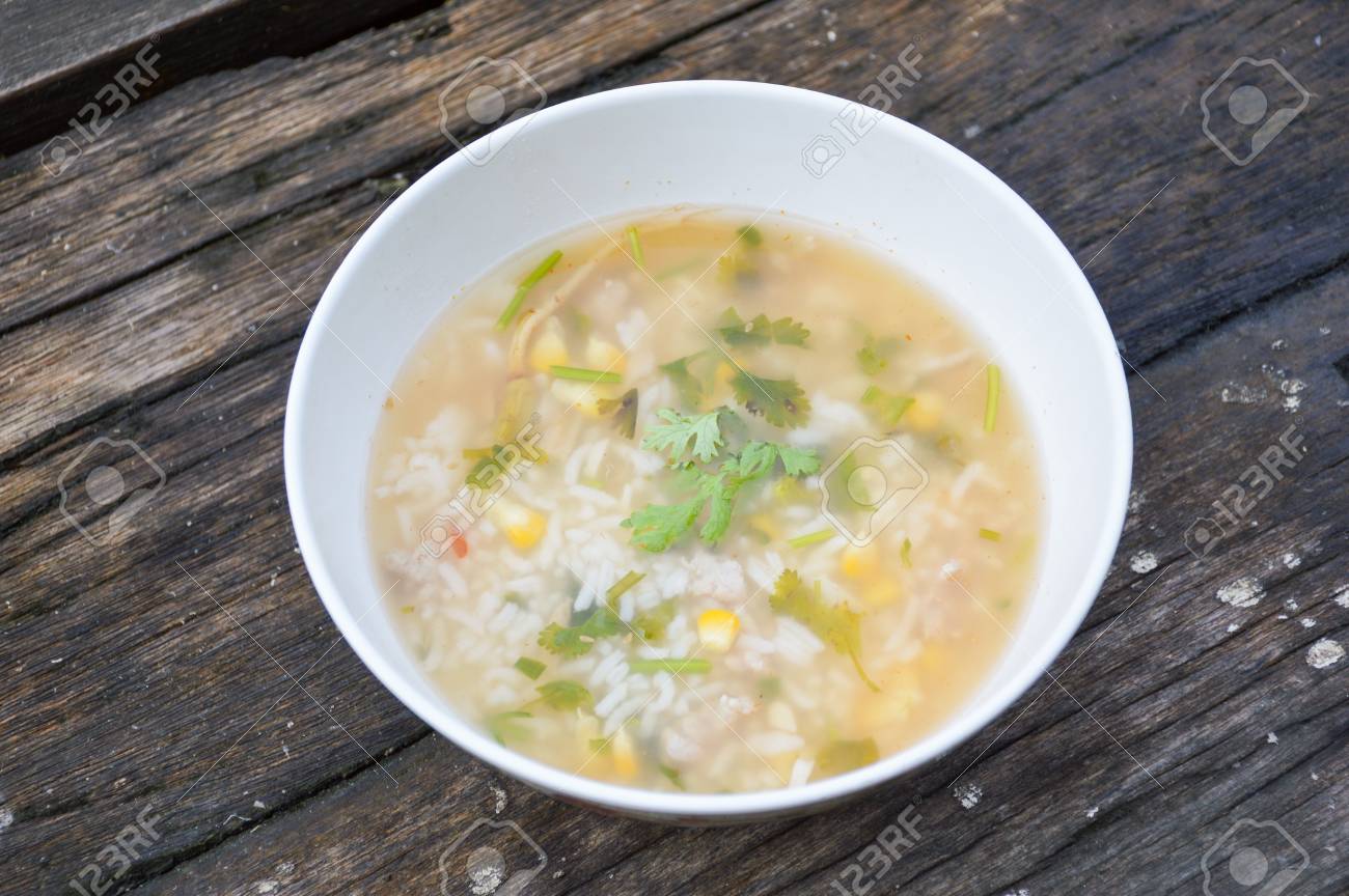 Asiatisches Fruhstuck Mit Weich Gekochtem Reis Reis Suppe Thailand Food Lizenzfreie Fotos Bilder Und Stock Fotografie Image