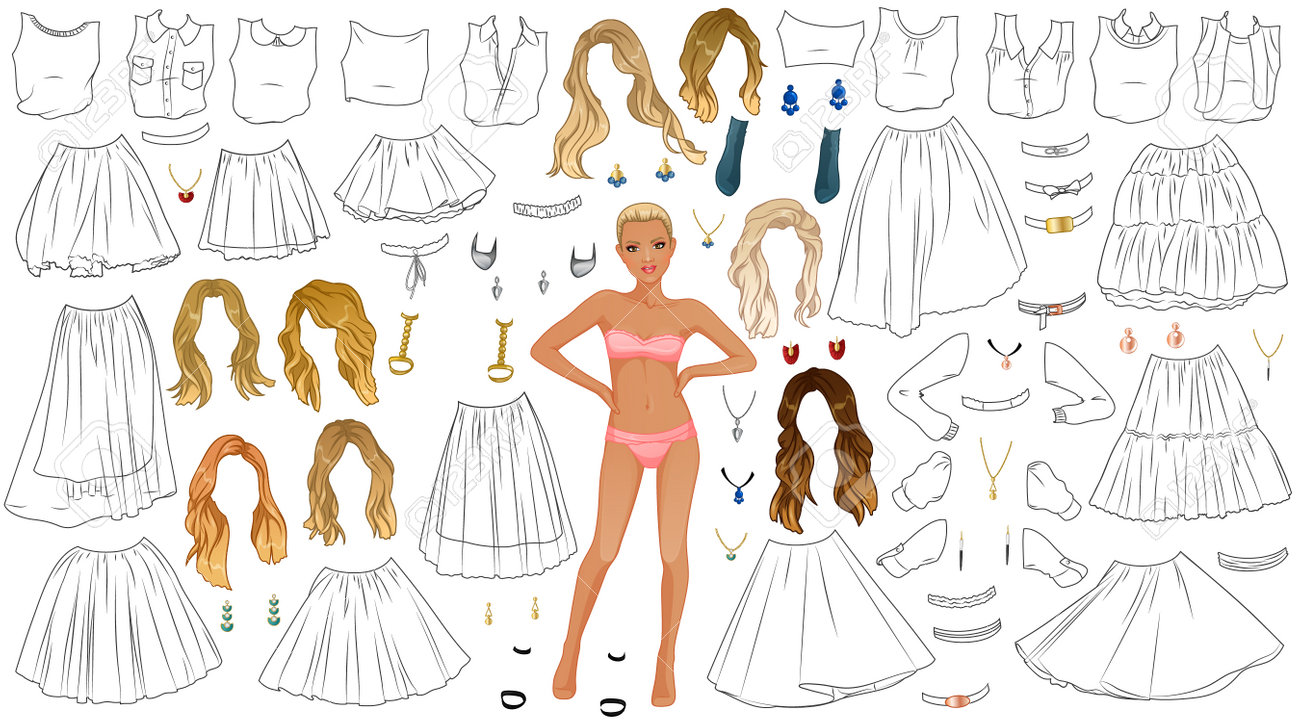 Mucha Ropa Imagenes MuÃ±ecas Para Colorear Para Barbie MuÃ±ecas De Papel Con, image size:1300x722