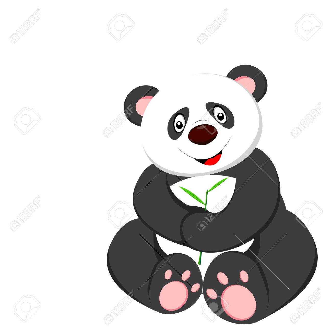 座っているかわいいパンダ のイラスト素材 ベクタ Image