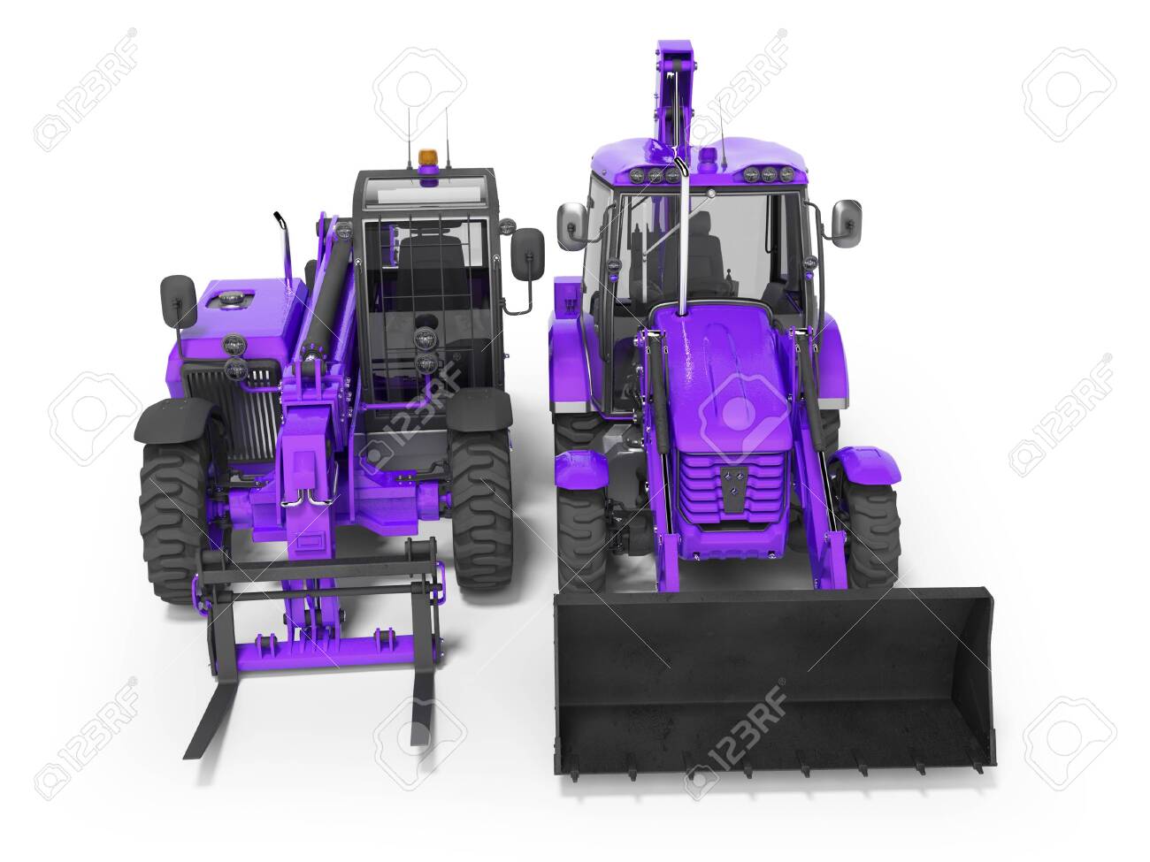 purple excavator toy