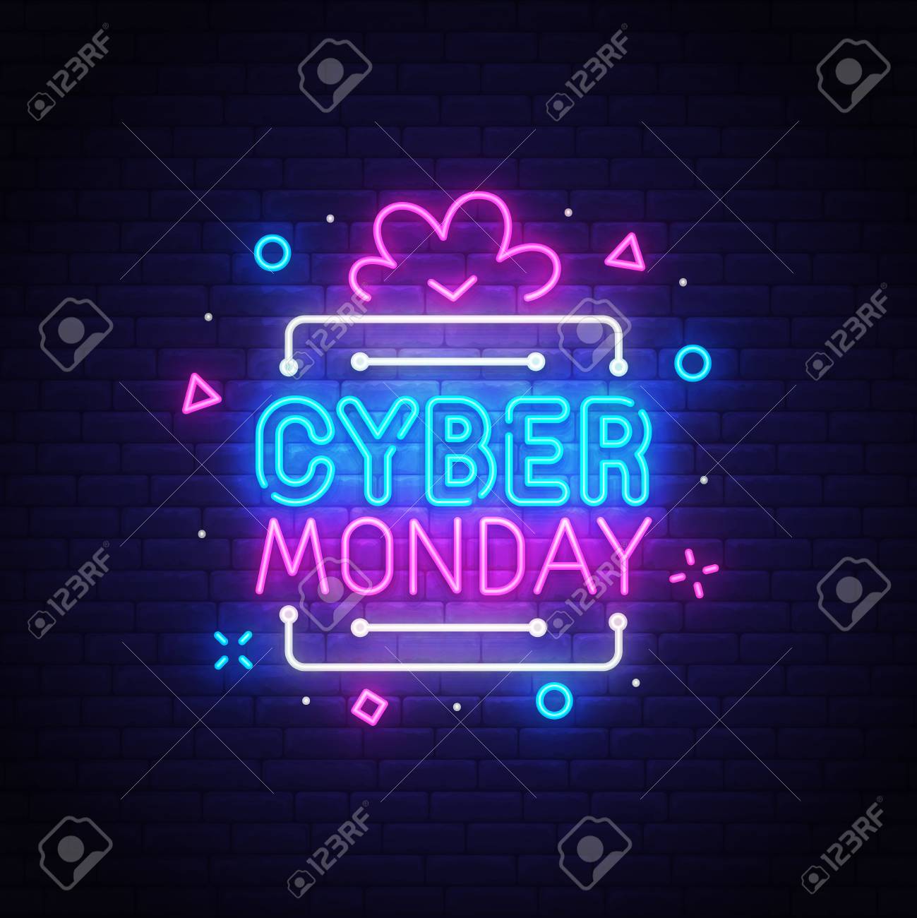 Cyber Monday Neon Sign Bright Signboard Light Banner Discount Night Sale Logo Emblem Vector Illustration Royalty Free Cliparts Vectors And Stock Illustration Image 115604089