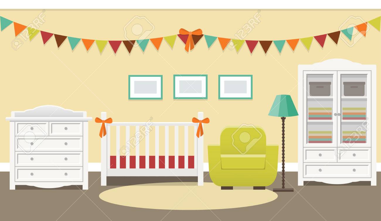 nursery with white furniture