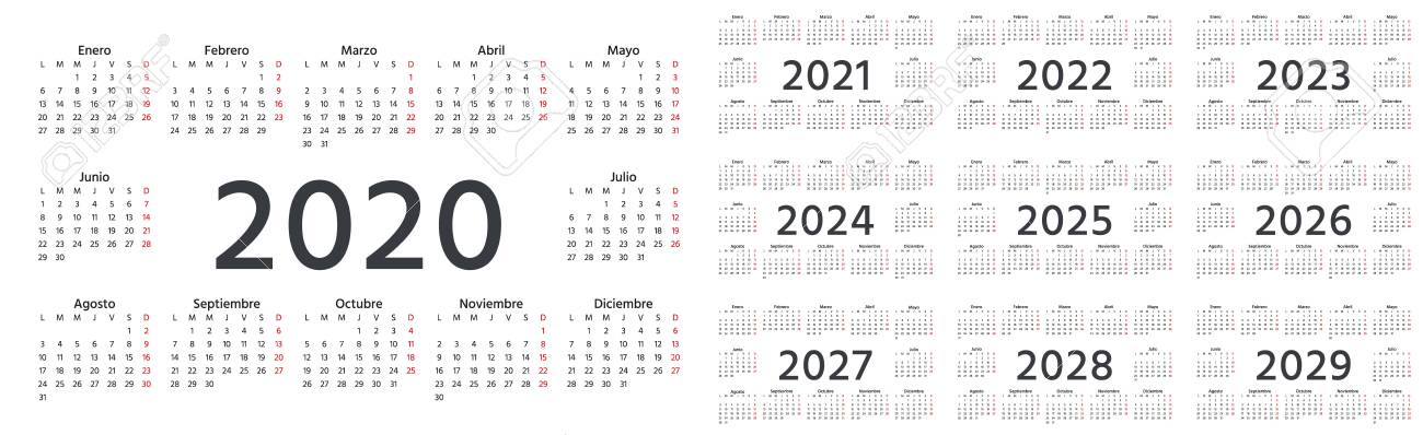 Calendrier Espagnol 2023 2024 Calendar Spanish 2020, 2021, 2022, 2023, 2024, 2025, 2026, 2027, 2028, 2029  Years. Vector. Week Starts Monday. Stationery Calender Template. Landscape  Orientation. Yearly Organizer In Minimal Design Royalty Free Cliparts,  Vectors, And Stock ...