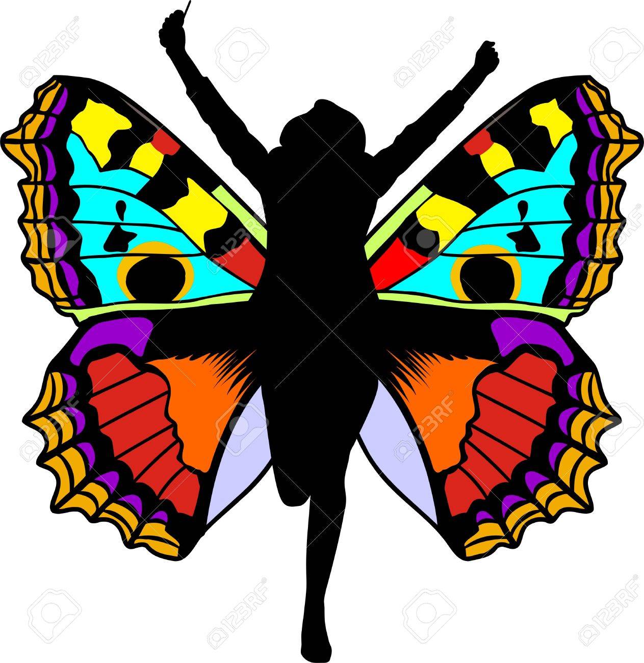 人間の蝶のイラスト素材 ベクタ Image