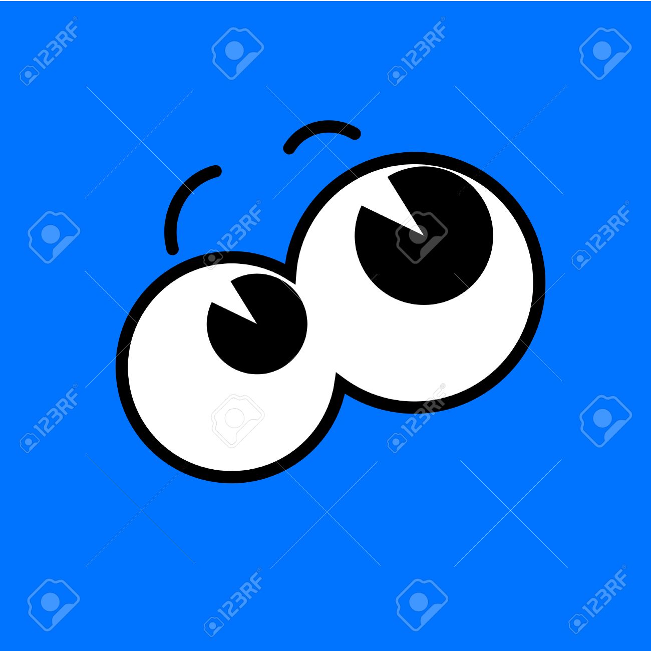 ベクトル面白い漫画目 青色の背景色 のイラスト素材 ベクタ Image