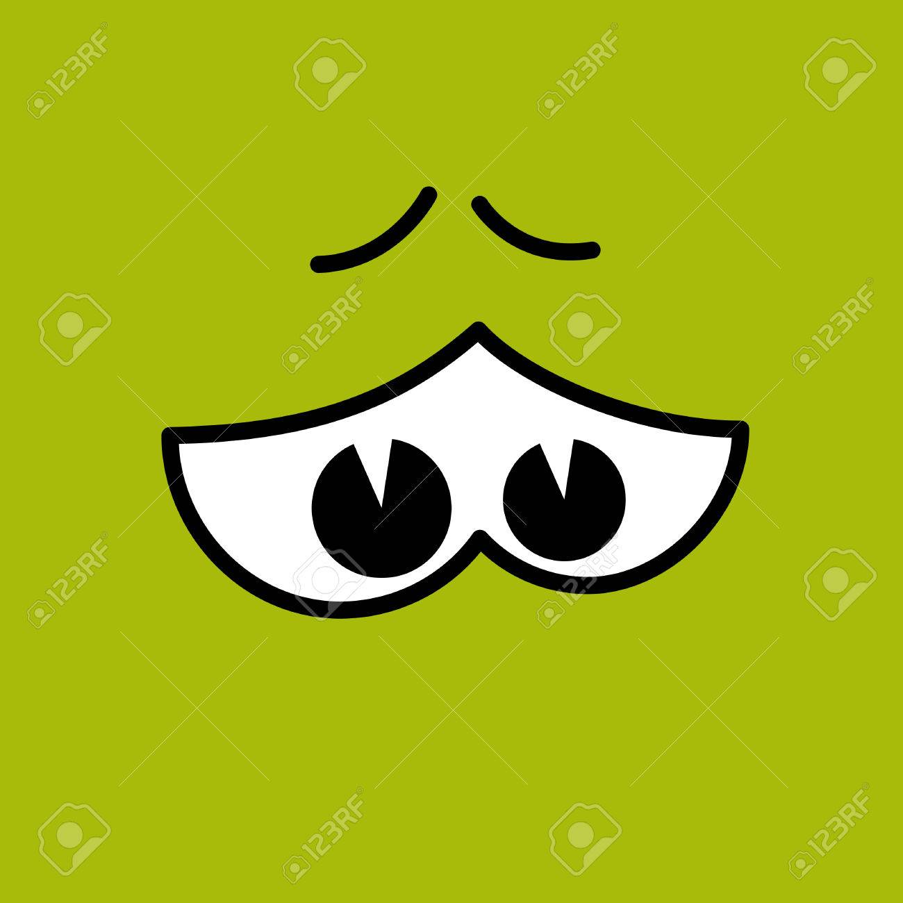 Vecteur Cartoon Drole Yeux Fond Vert Clip Art Libres De Droits Vecteurs Et Illustration Image