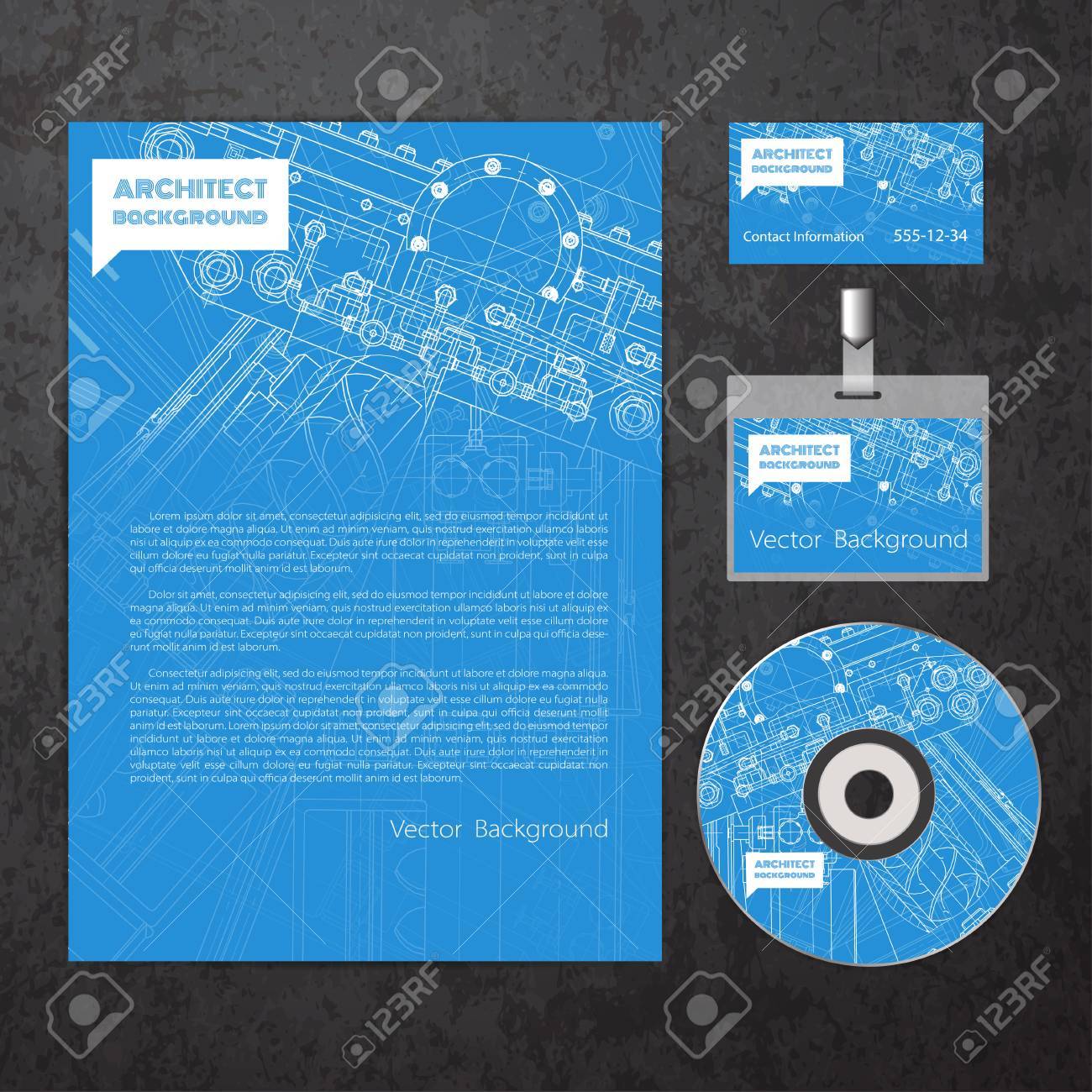 vector technical blueprint of mechanism engineer illustration