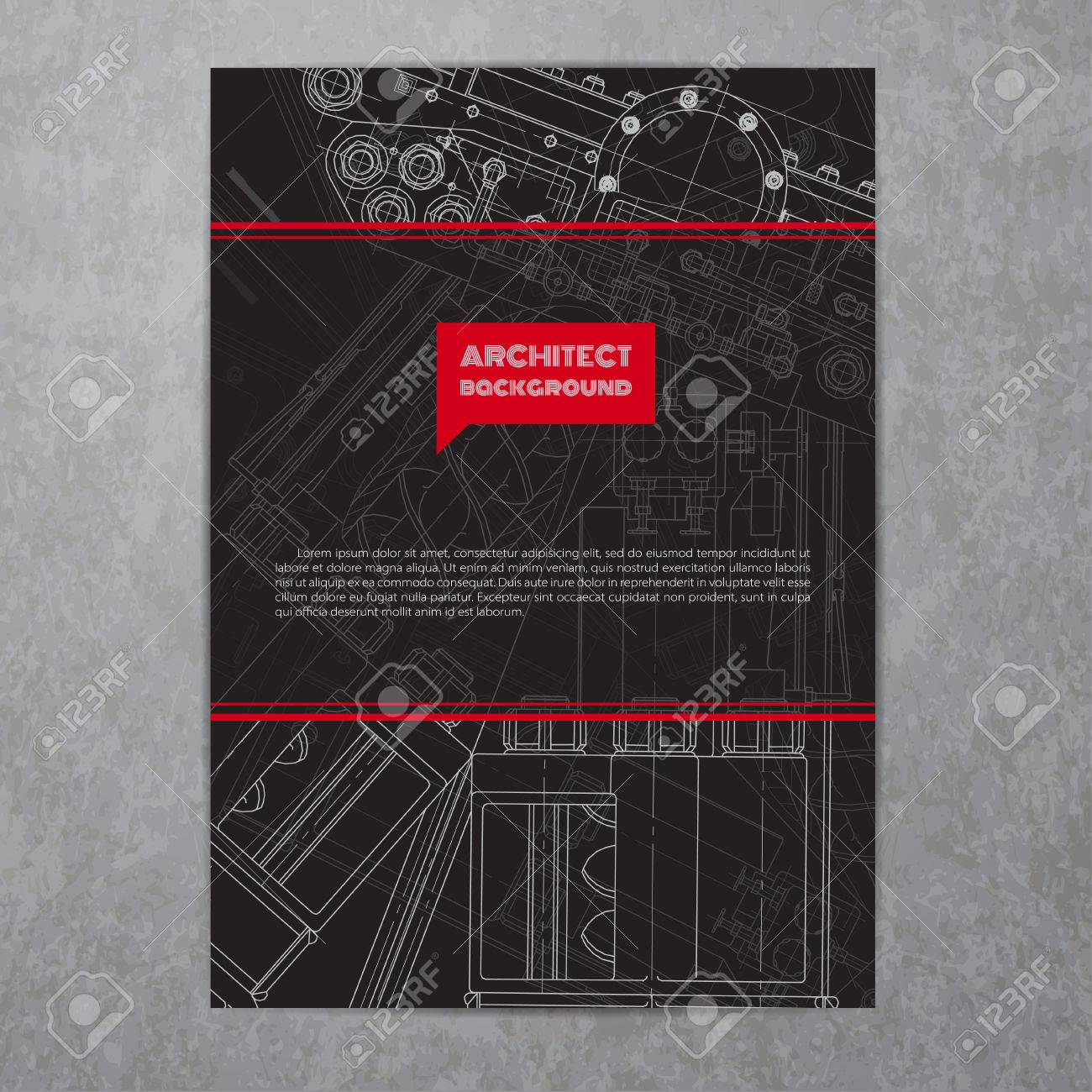vector technical blueprint of mechanism engineer illustration
