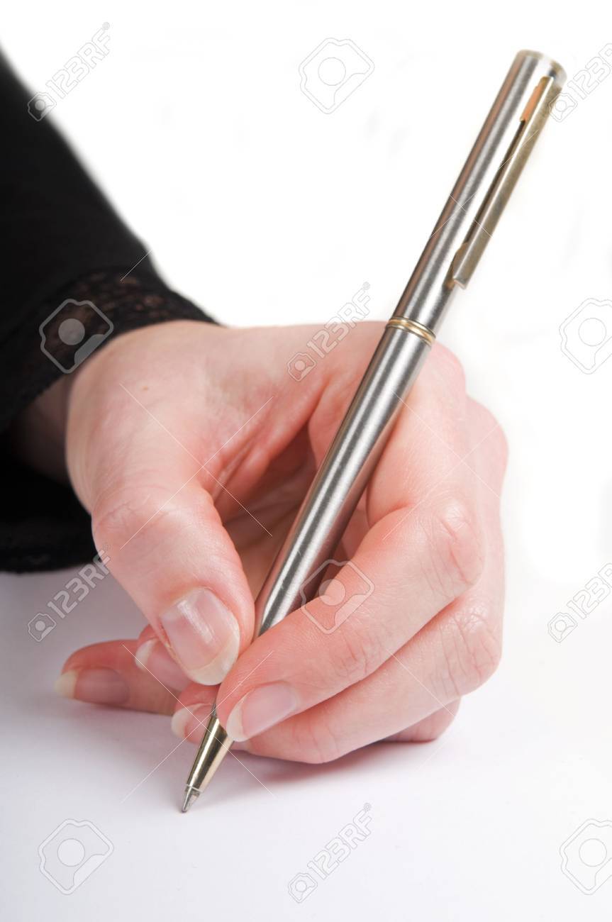 Simple Isolated Image Of A Hand Writing With A Pen Stock Photo Picture And Royalty Free Image Image