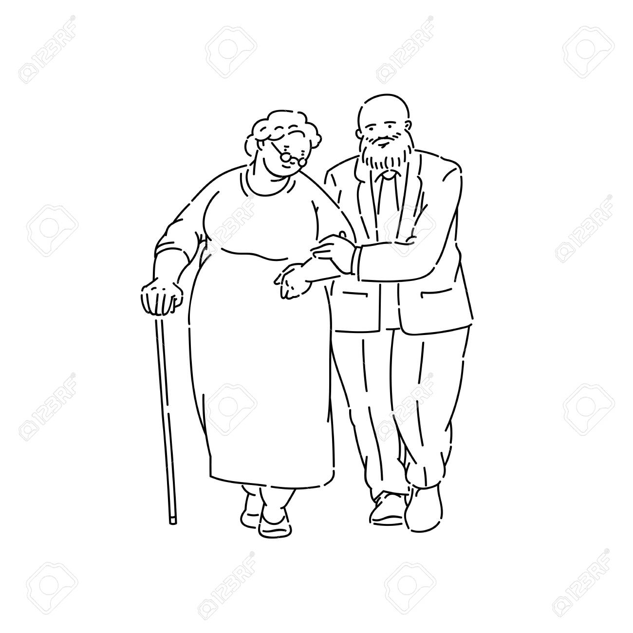 Elderly Couple Walking Arm In Arm Vector Line Art Black White Sketch Isolated Illustration Royalty Free Cliparts Vectors And Stock Illustration Image Elderly Couple Walking Arm In Arm Vector Line Art Black White Sketch Isolated Illustration Royalty Free Cliparts Vectors And Stock Illustration Image