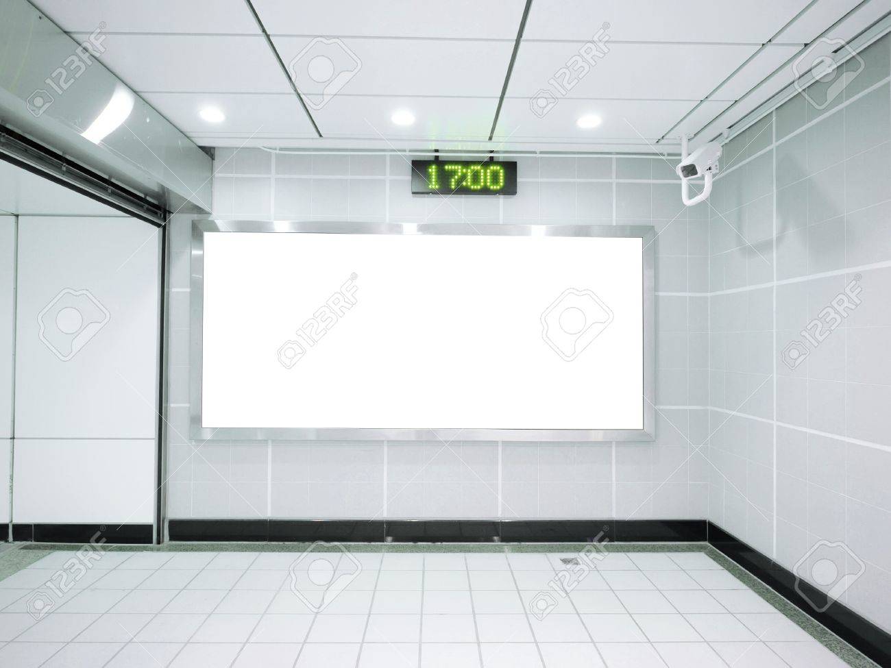 Three blank billboard in underground - 12428101 Three blank billboard in underground - 12428101