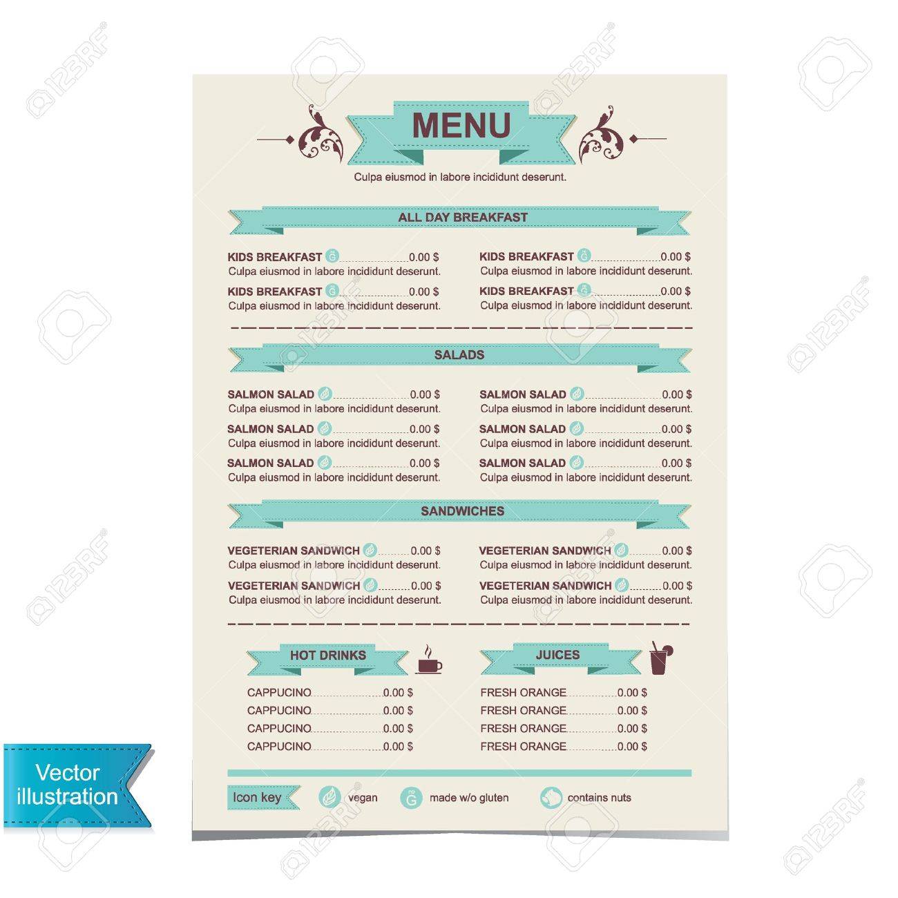 design a menu template