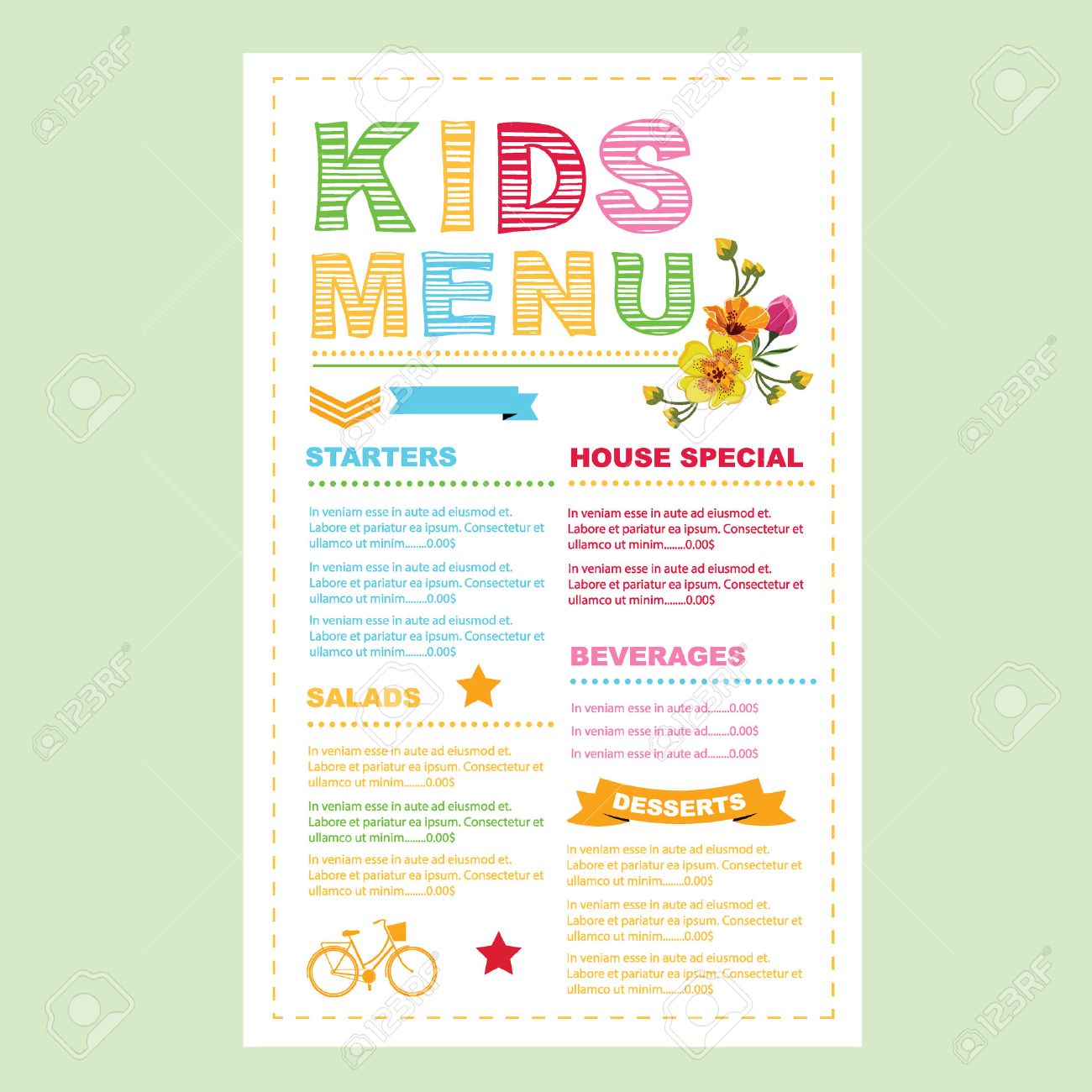 kids menu template royalty free cliparts vectors and stock kids menu template free
