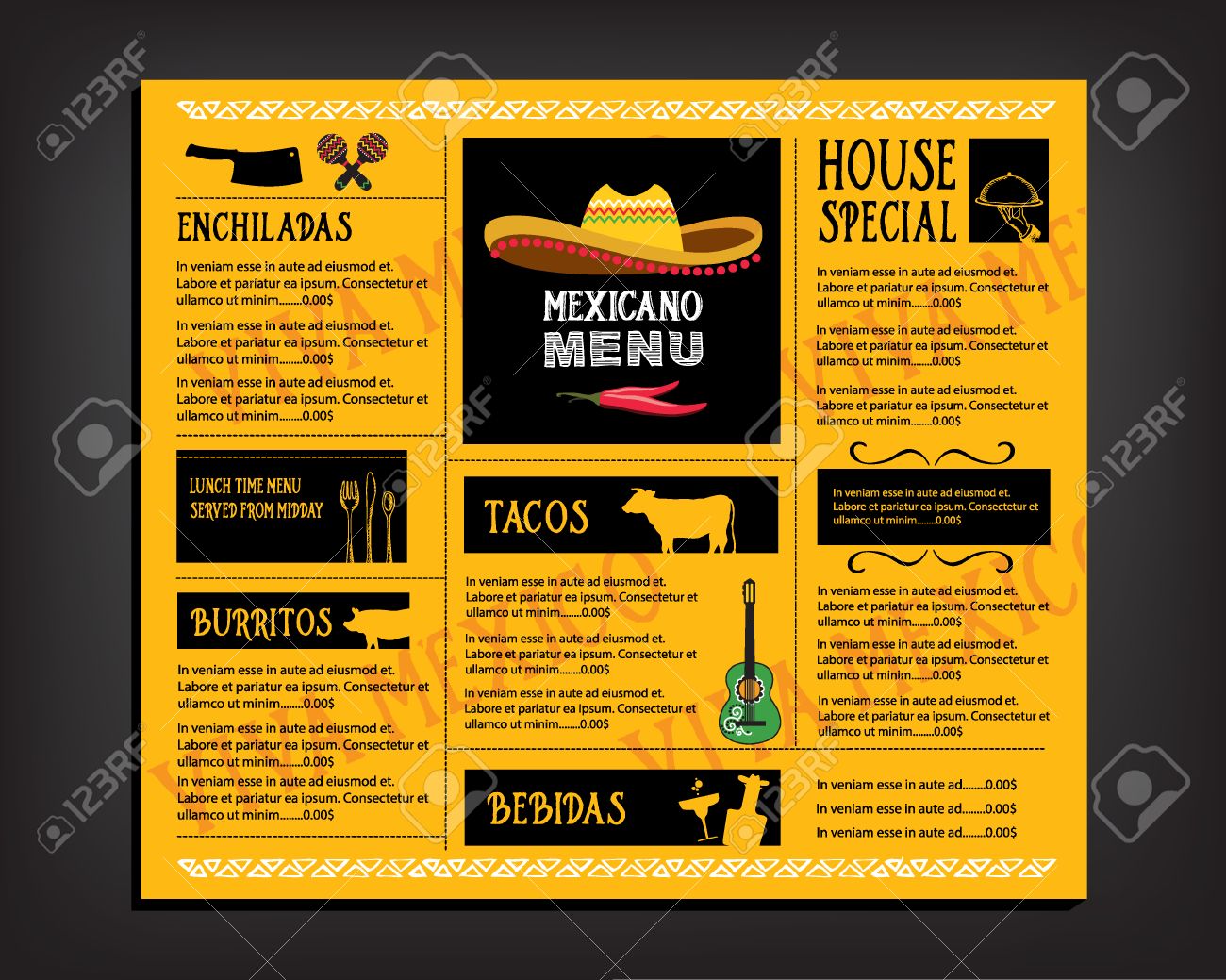 cafe menu restaurant brochure food design template royalty free
