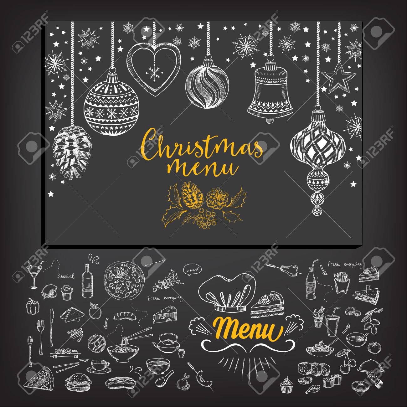 vector christmas restaurant brochure menu design vector holiday new year menu design