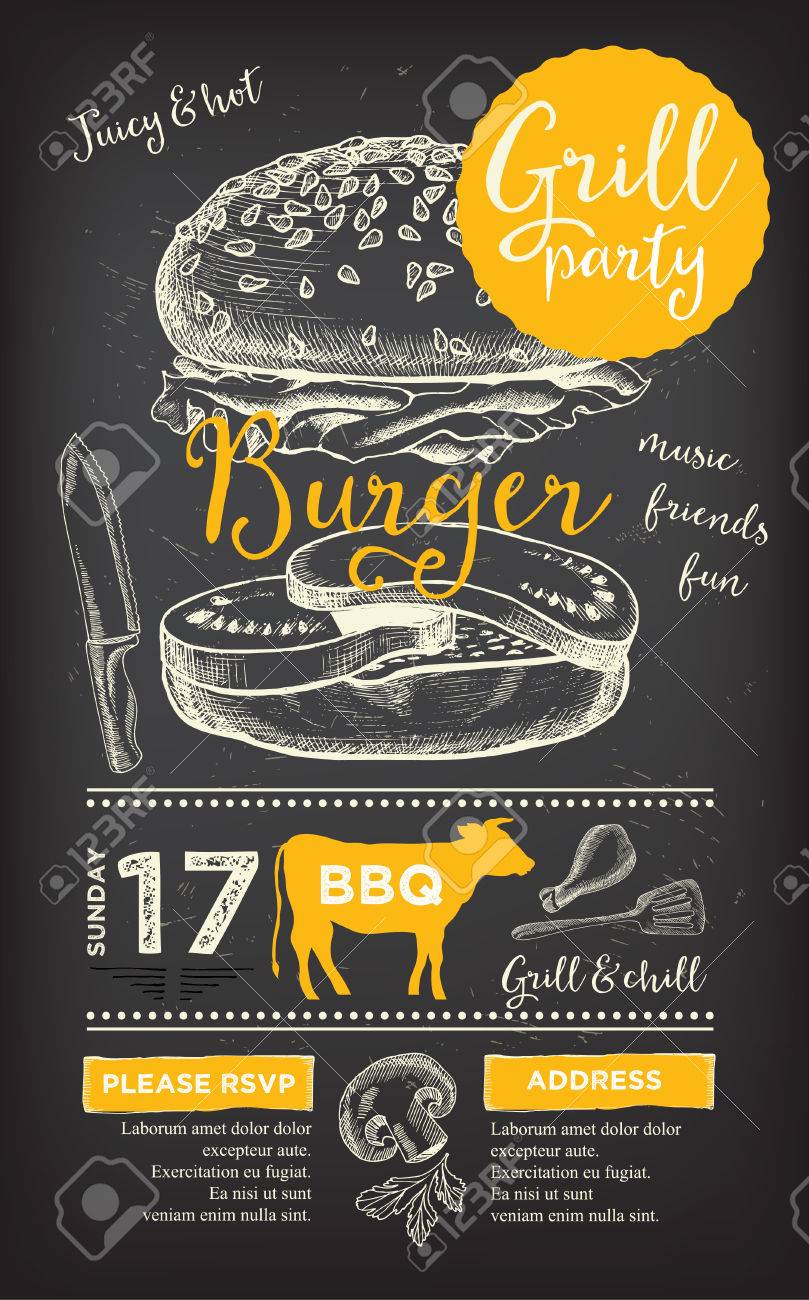 barbecue menu placemat food restaurant brochure bbq template