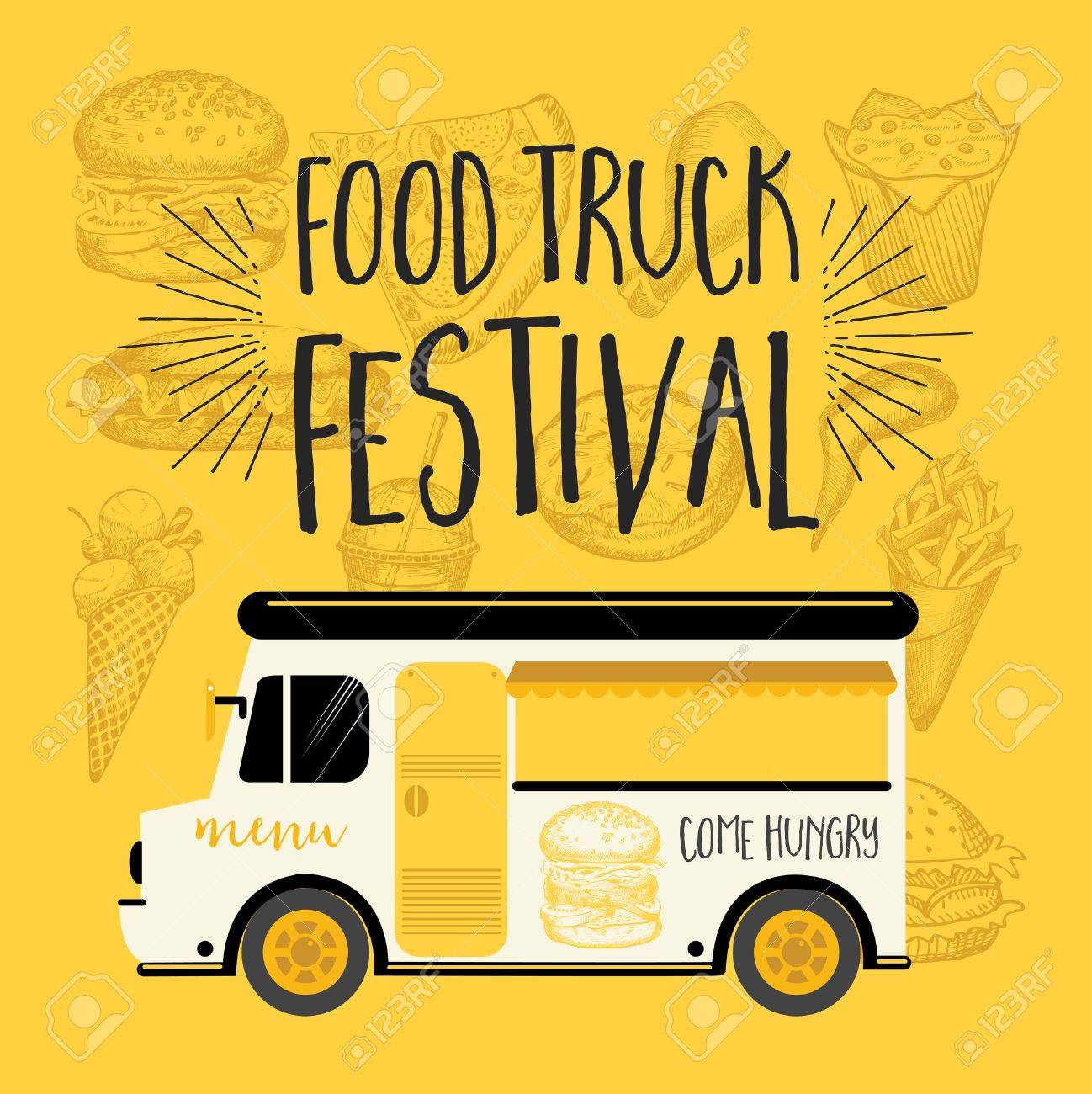 food truck festival menu food brochure street food template