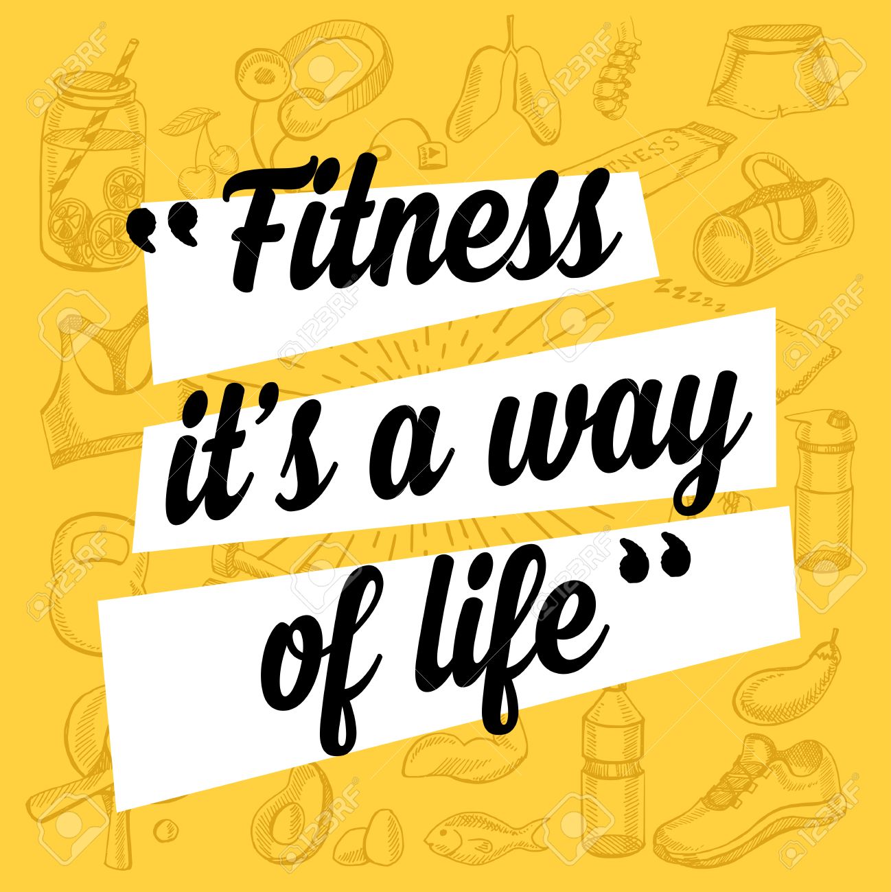 Fitness Motivation Quote Poster. Gym Inspirational Banner With ...