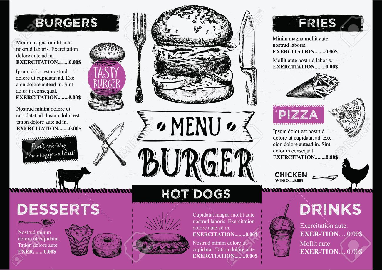 menu placemat food restaurant brochure menu template design dinner template