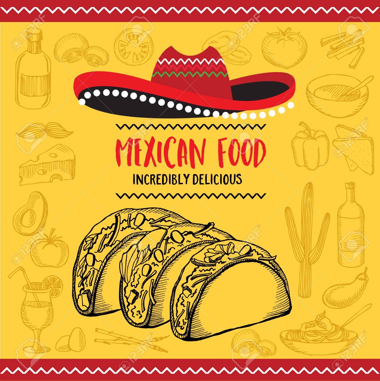 mexican menu placemat food restaurant menu template design
