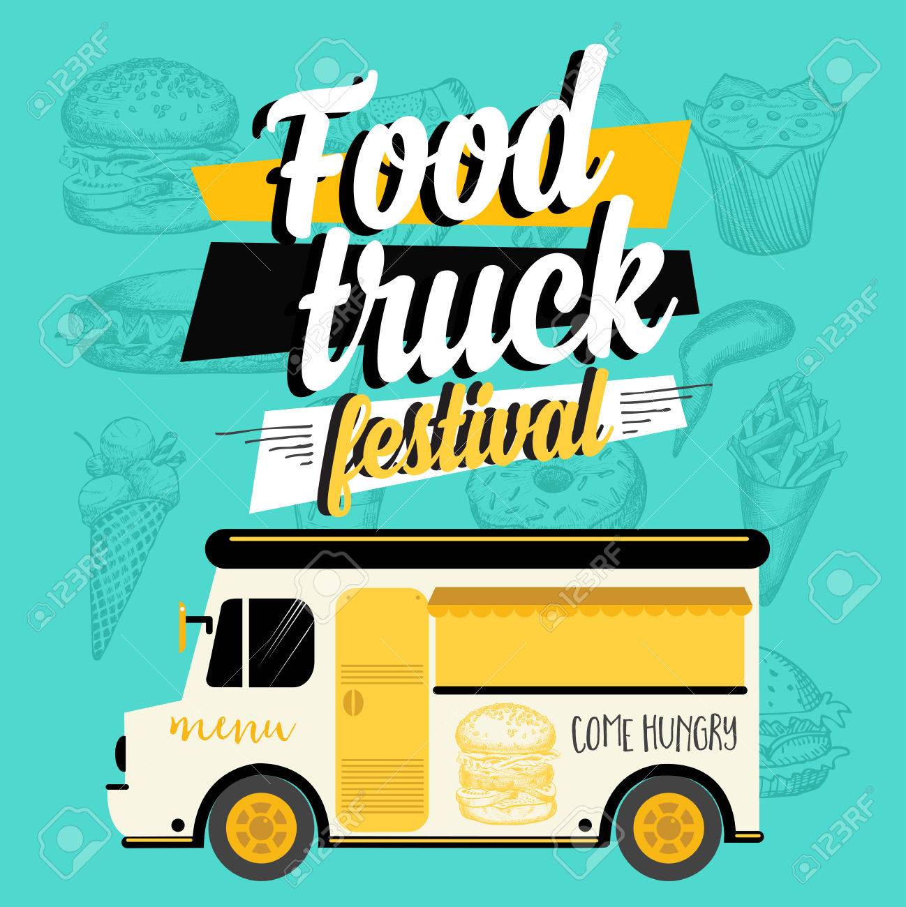 Food Truck Festival Menu Brochure Street Food Template Design Royalty Free Cliparts Vectors And Stock Illustration Image