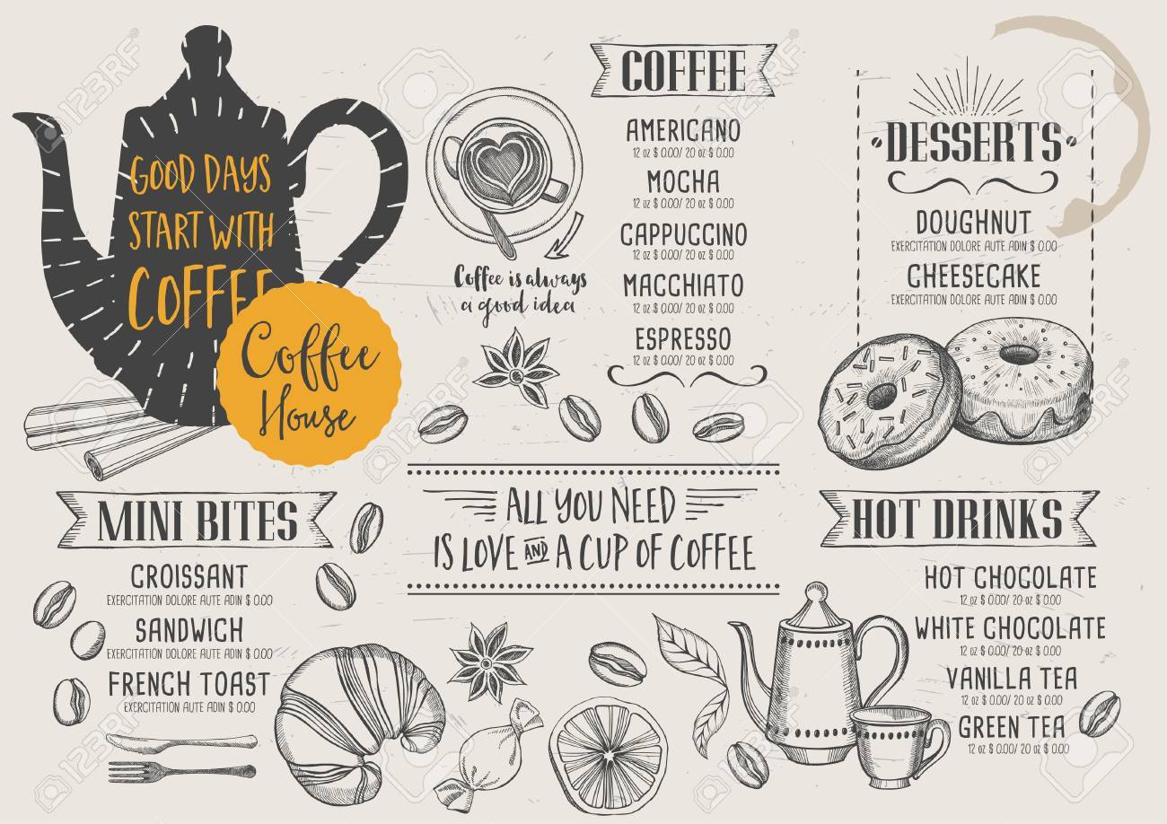 coffee shop menu template free akba greenw co
