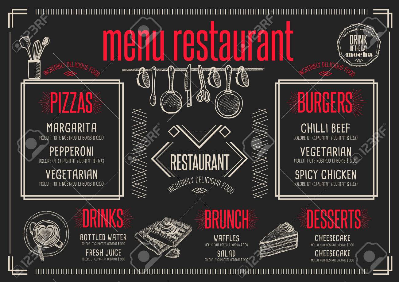 placemat menu restaurant food brochure cafe template design