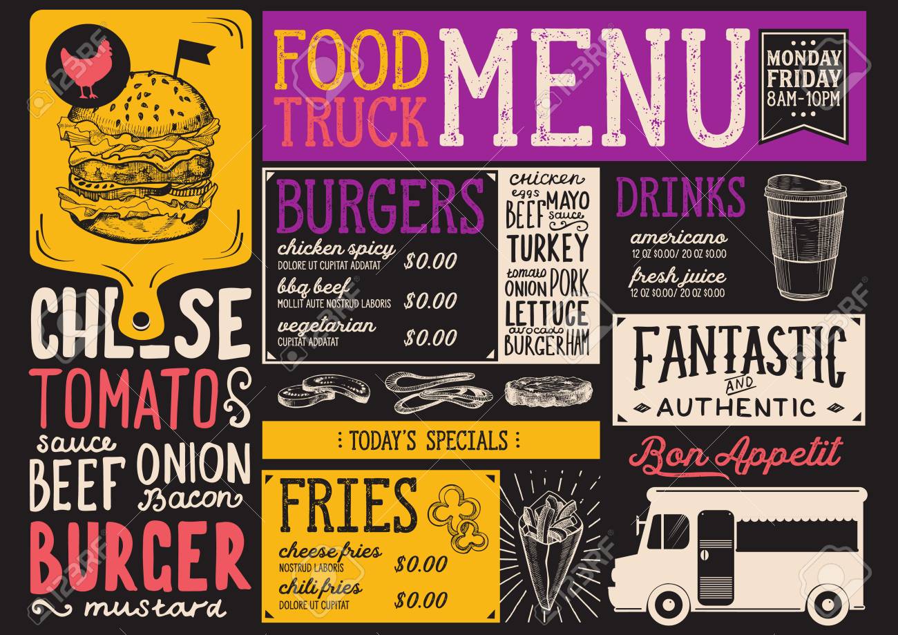 food truck menu template