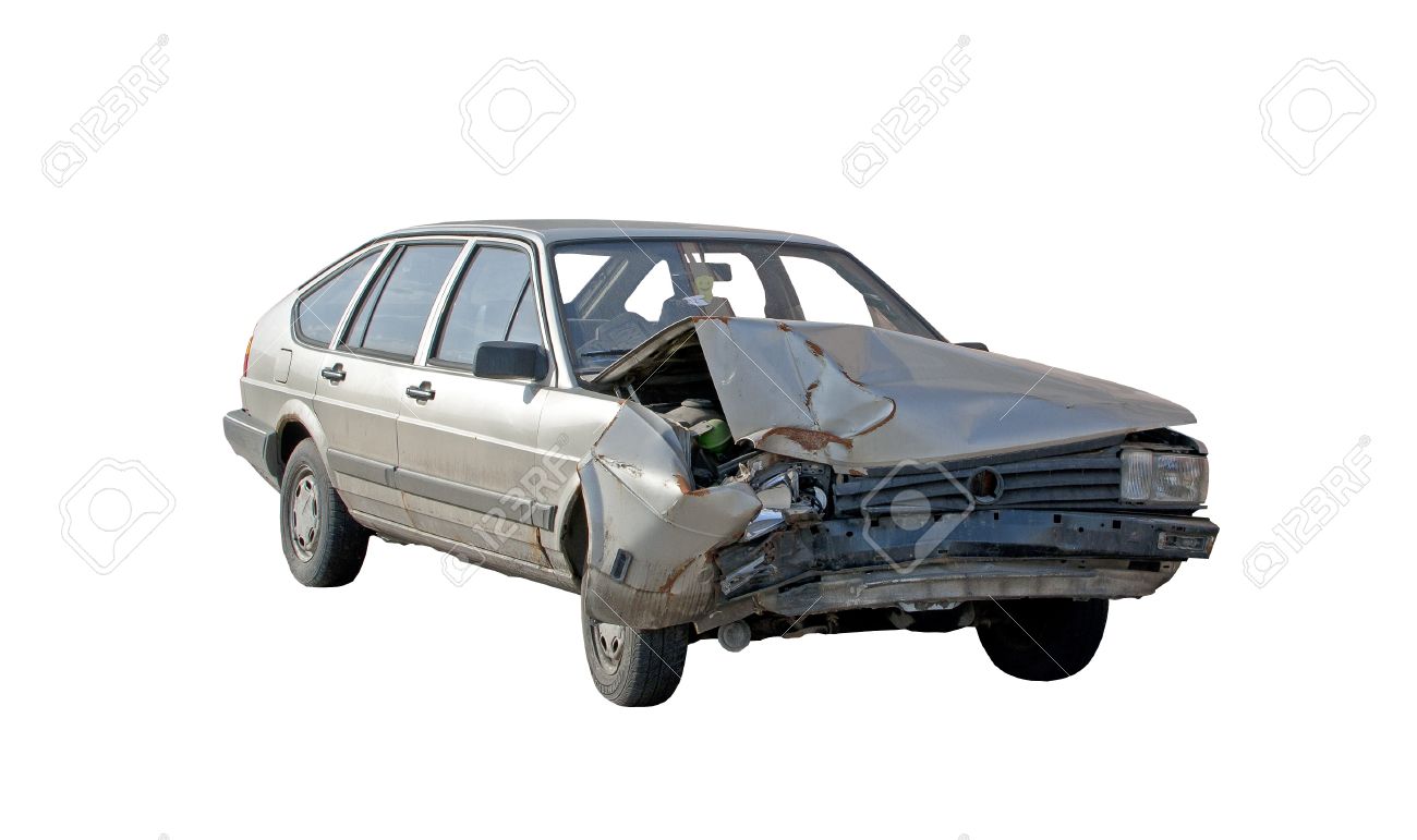 Autounfall Zerstort Auto Weisser Hintergrund Lizenzfreie Fotos Bilder Und Stock Fotografie Image 19870126