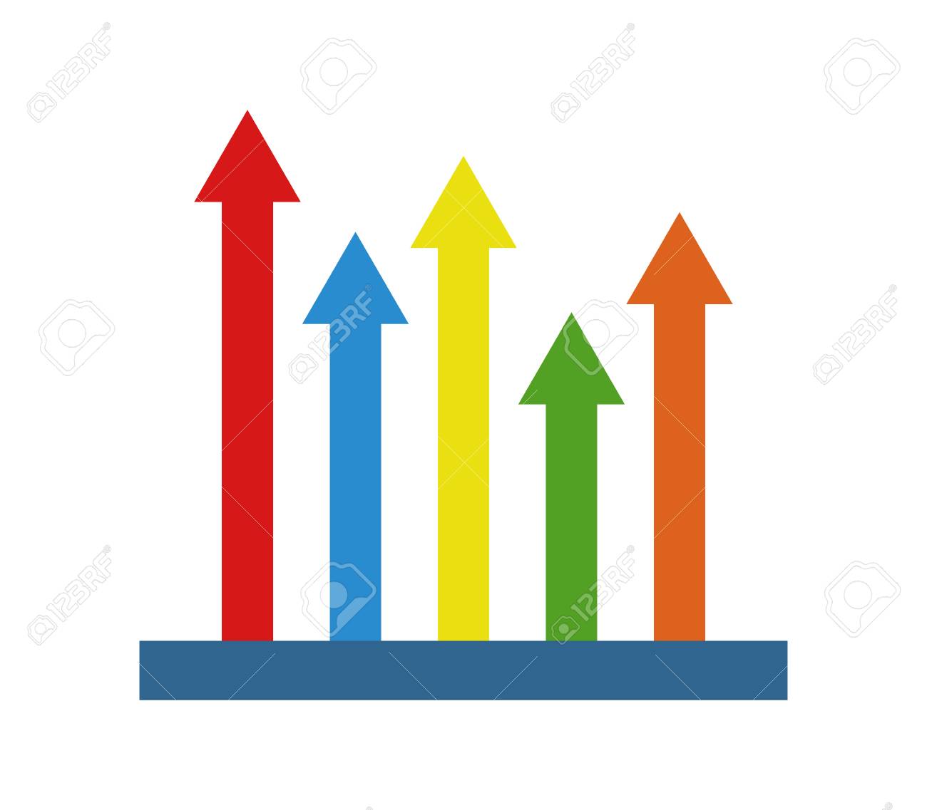 analytic colored arrow pointing up icon royalty free cliparts