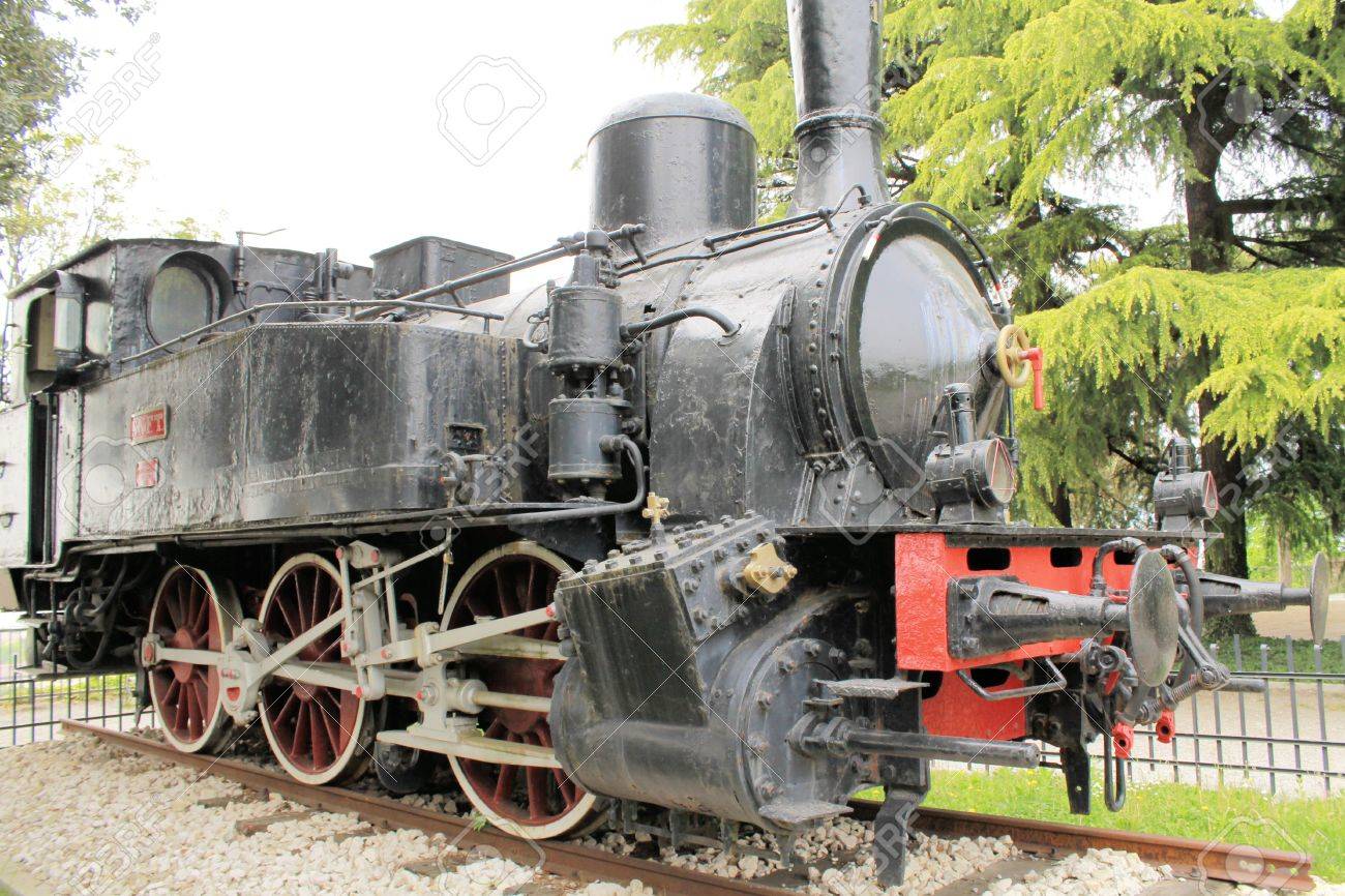 The First Steam Locomotive Used From 1908 To The Railway Line Brescia-Edolo  Brescia Castle In Northern Italy Stock Photo, Picture and Royalty Free  Image. Image 27616836., image size:1300x866