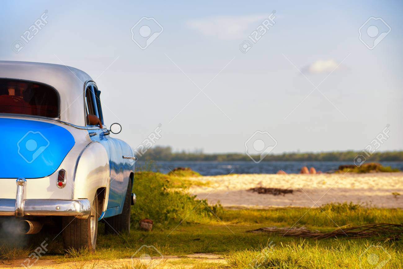 American Vintage Car Parked At The Beach Stock Photo Picture And Royalty Free Image Image 92737768