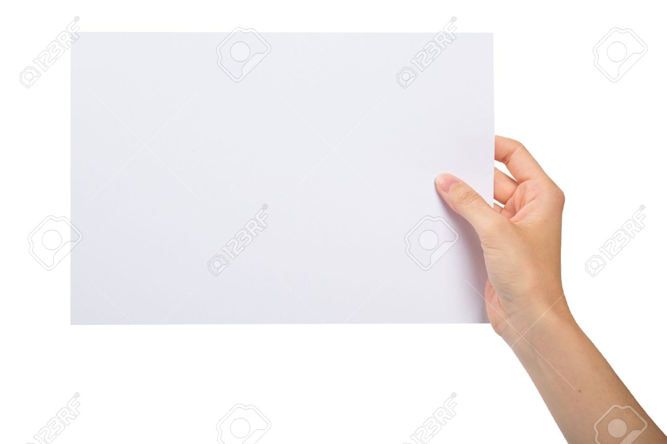 hand holding a blank