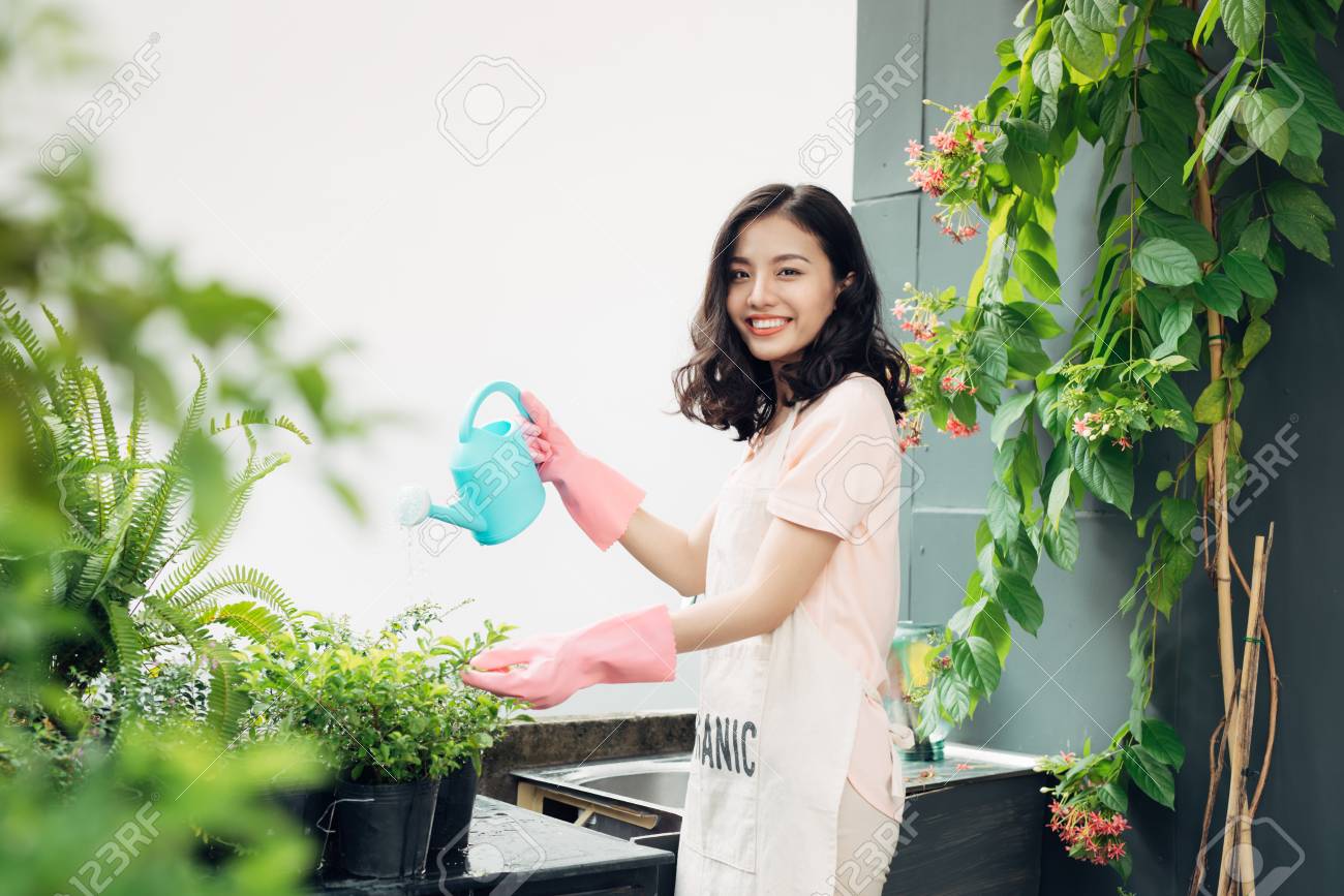 She is in her garden