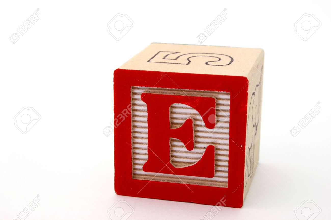 Letter E In A Alphabet Wood Block On A White Surface Stock Photo Picture And Royalty Free Image Image 2790422