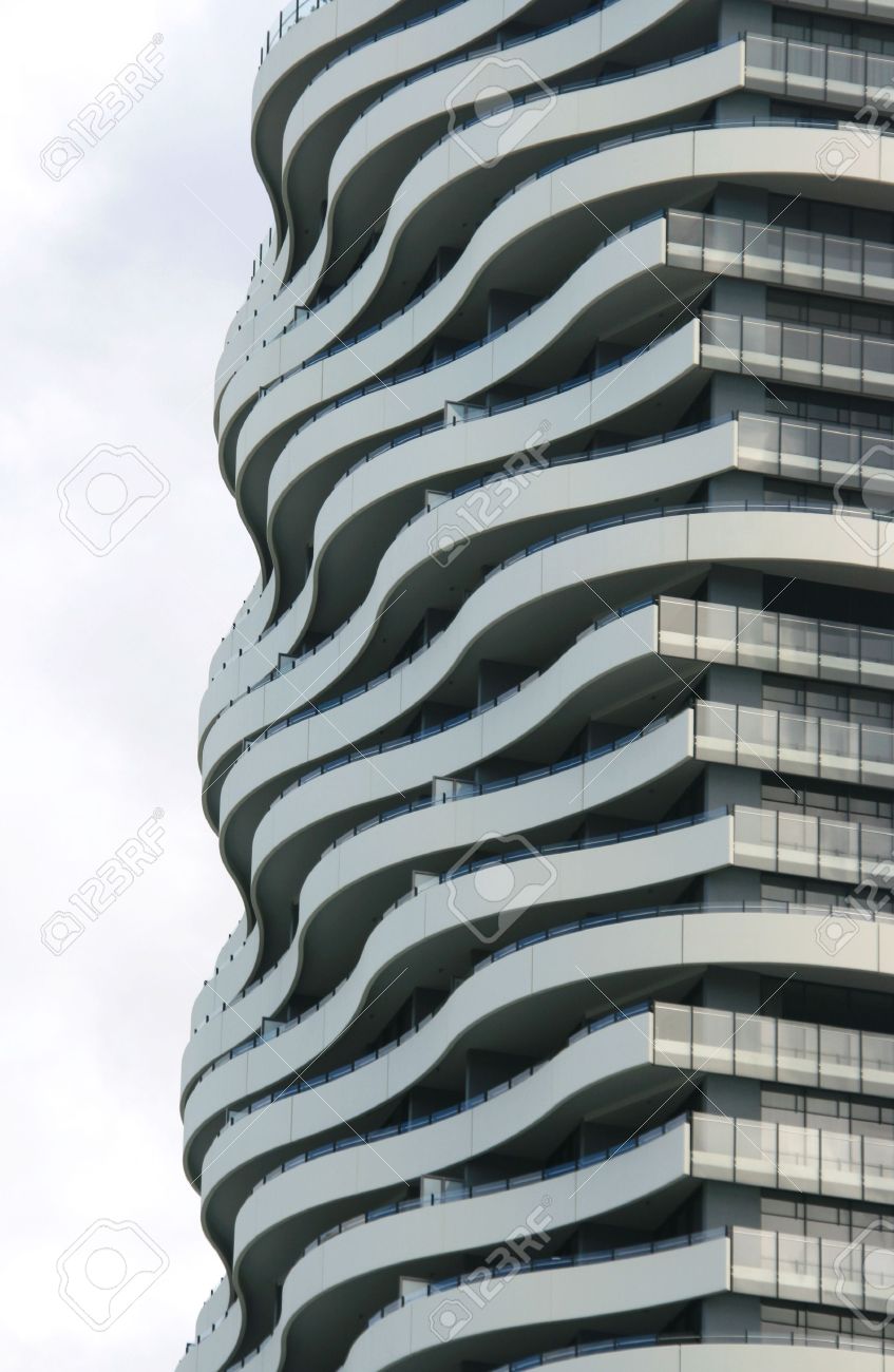 A Curved Facade Of A Modern Apartment Building Stock Photo, Picture ... A Curved Facade Of A Modern Apartment Building Stock Photo, Picture ...